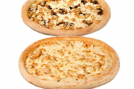 Комбо 2 пиццы 30 см (Сырная с ветчиной и Двойной Цыпленок )