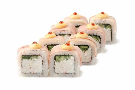 Запечённый ролл Бекоша с крабом