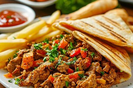 Шаурма на тарелке