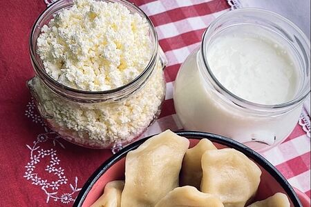 Вареники с творогом и укропом