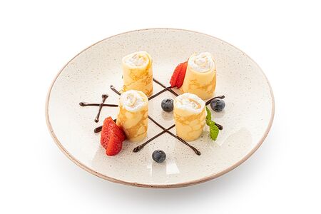 Блинчики с творогом свежими ягодами 