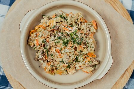 Салат с куриной печенью