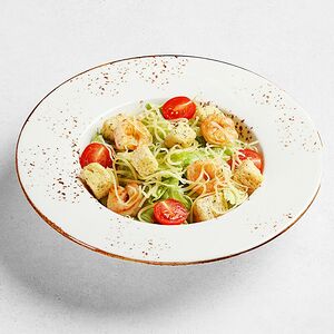 Салат Цезарь с креветками