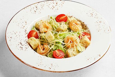 Салат Цезарь с креветками