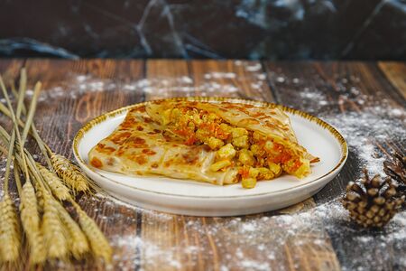 Блин с цыпленком по-деревенски 