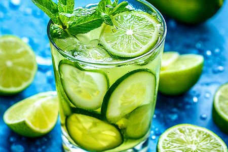Лимонад с огурцом и лаймом