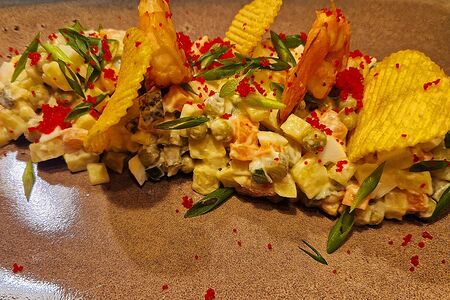 Оливье с лососем