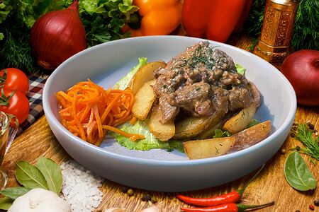 Говядина в сливочном соусе