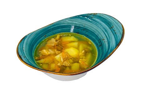 Крестьянский суп с зеленым горошком и рисом