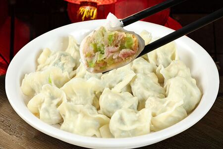 Пельмени с черемшой, креветкой и свининой №102