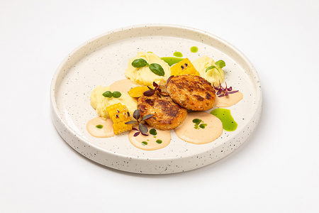 Котлеты из лосося и креветок