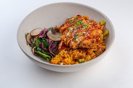 Тяхан с курицей кацу