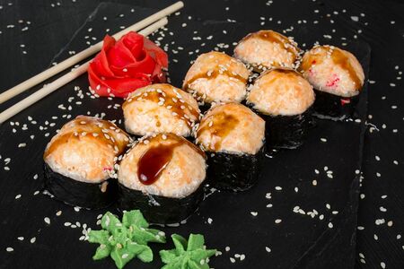 Запеченный с мидиями