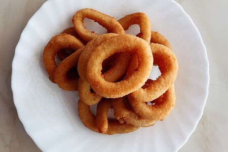 Жареные кольца кальмаров