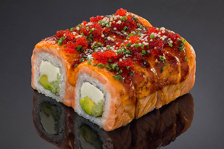 Запеченный ролл с лососем