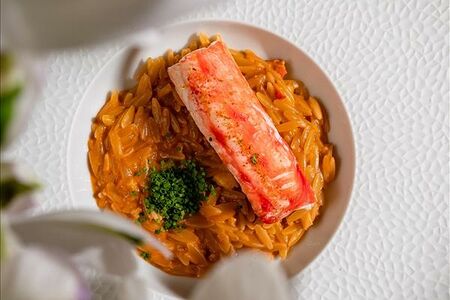 Орзо с крабом