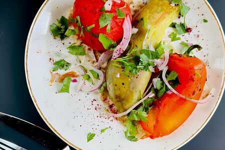 Овощи, запеченные на мангале