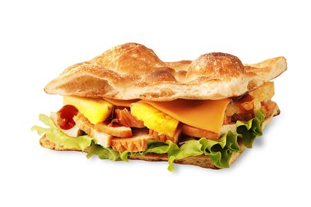 Супер Сэндвич Бургер Чиабатта с цыпленком и ананасами