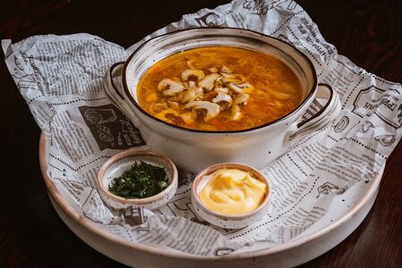 Щи с вешенками