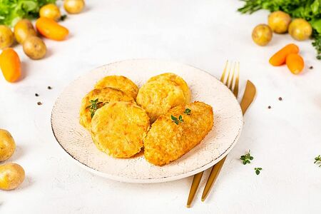 Котлета по-киевски с картофельными оладьями