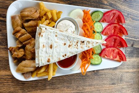 Шаурма куриная открытая