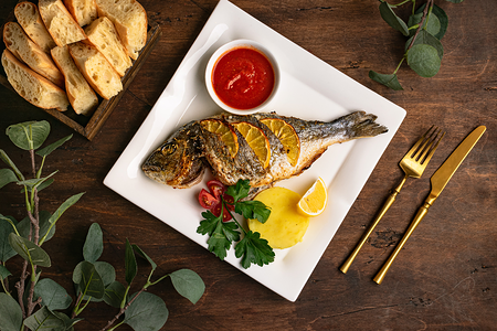 Дорадо на мангале