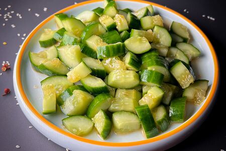 Битые огурцы с чесноком