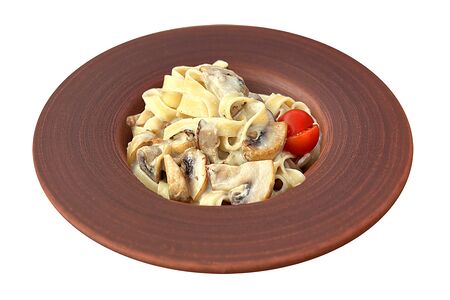 Феттуччине с белыми грибами и сыром дорблю