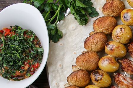 Шашлык из шампиньонов