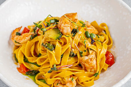 Паста Тальятелле с креветками