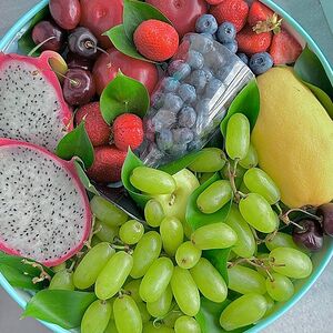 Фруктовая экзотическая бирюзовая коробочка 