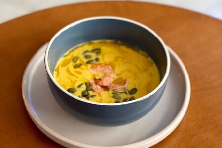 Суп тыквенный с креветками