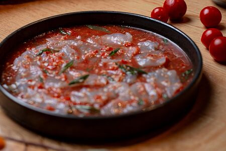 Тирадито из судака с дрессингом