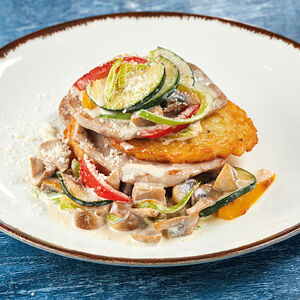 Медальоны из свинины с хрустящими драниками