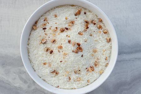 Гречка с муссом из пармезана