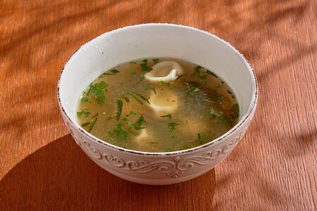 Суп с мини-хинкали