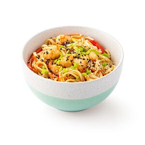 Лапша удон с креветками, сладкий чили