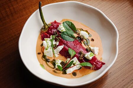 Запечённый перец Рамиро с брынзой