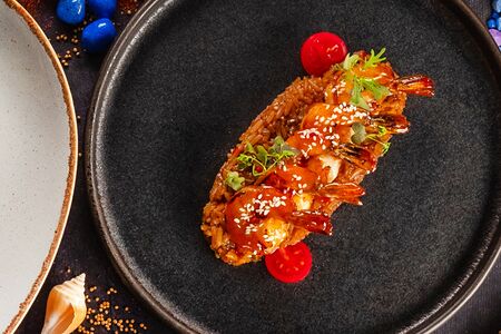Креветки с рисом по-азиатски 