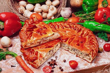 Пирог Ко-Ко (курица, грибы, капуста)