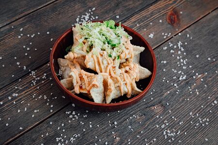 Вонтоны с креветкой кимчи