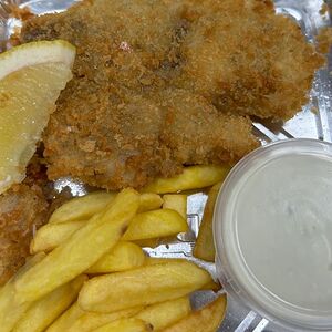 Шницель из рыбы Тилапии с картофелем фри