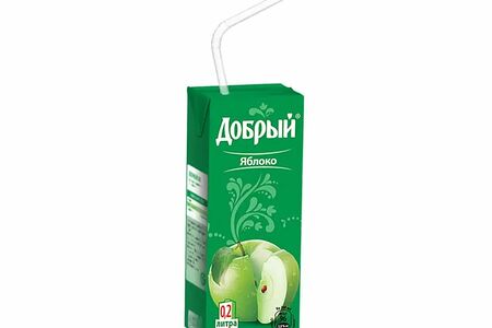 Добрый сок с трубочкой яблоко