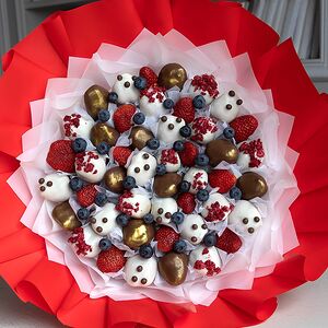 Букет Королевский красный из клубники в шоколаде