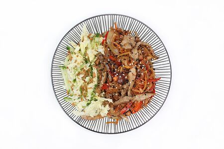 Свинина с белыми грибами в соусе терияки