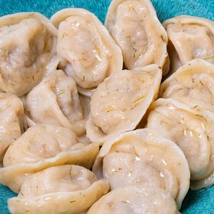 Пельмени с говядиной и кинзой