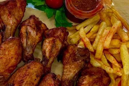 Крылышки + фри (Комбо) 