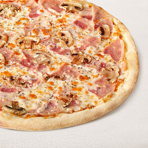 Мясная с грибами на тонком тесте 25 см