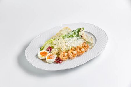 Салат Цезарь с креветками