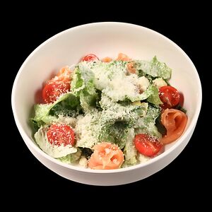 Цезарь со слабосоленым лососем